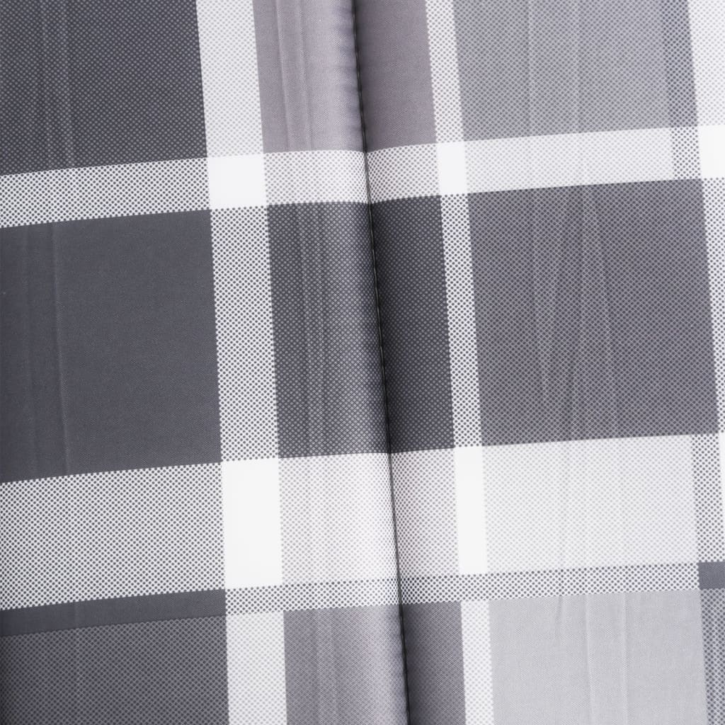 Cuscino per Lettino a Quadri Grigi 200x50x3cm Tessuto Oxford | homemem39