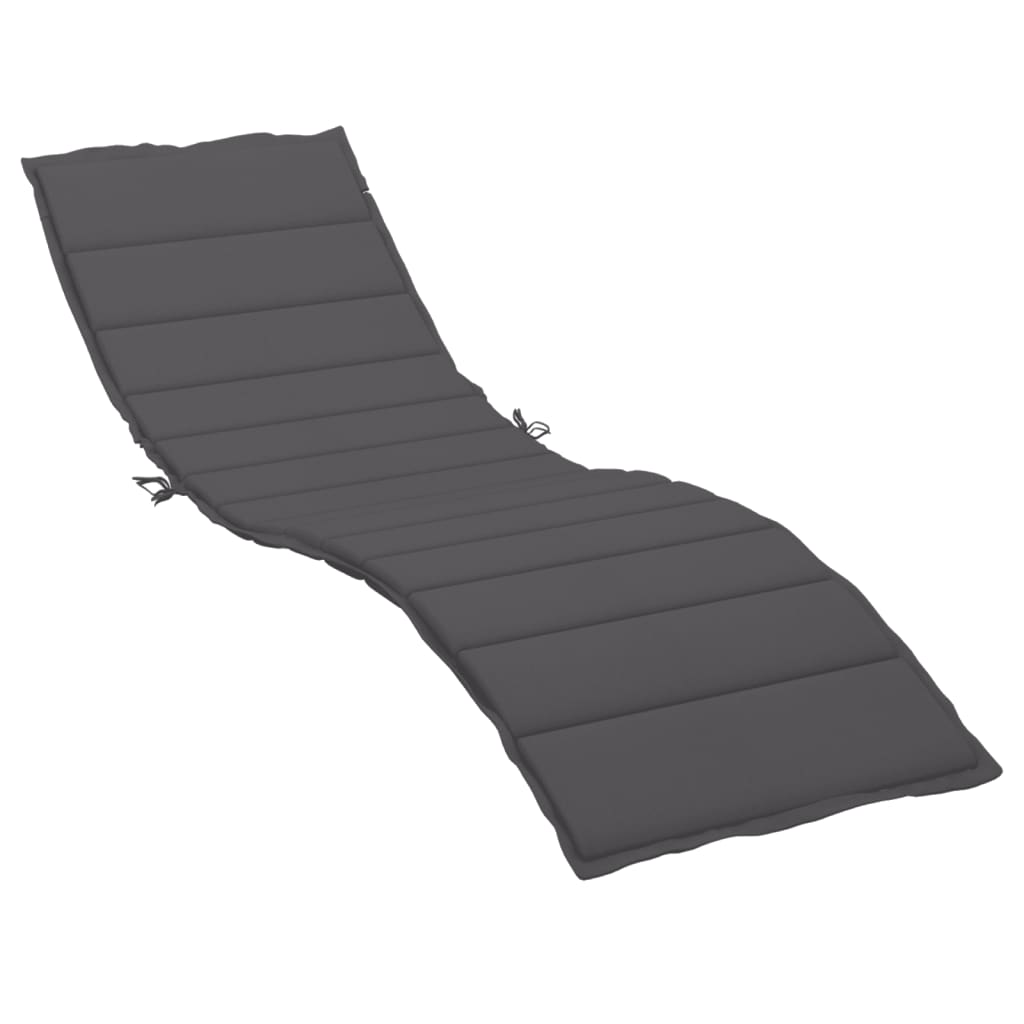 Cuscino per Lettino Antracite 200x60x3 cm in Tessuto Oxford | homemem39