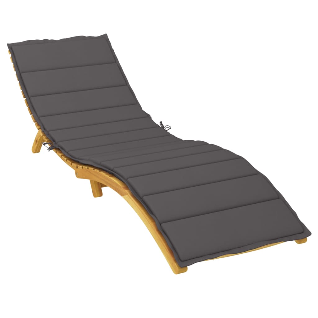 Cuscino per Lettino Antracite 200x60x3 cm in Tessuto Oxford | homemem39
