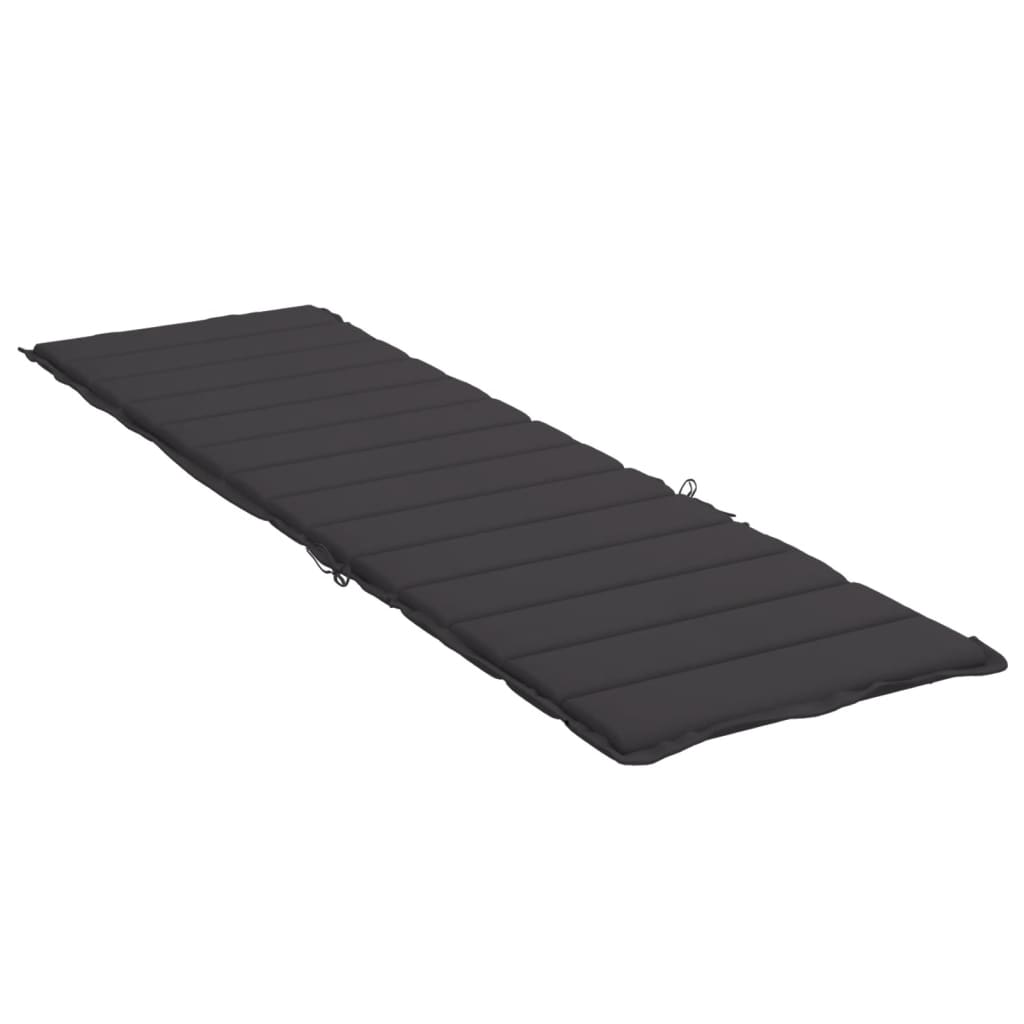 Cuscino per Lettino Nero 200x60x3 cm in Tessuto Oxford | homemem39