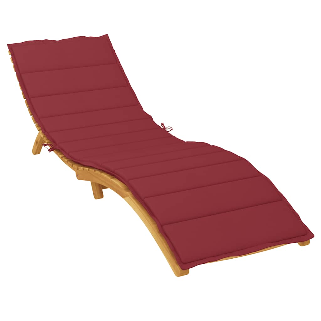 Cuscino per Lettino Rosso Vino 200x60x3 cm in Tessuto Oxford | homemem39