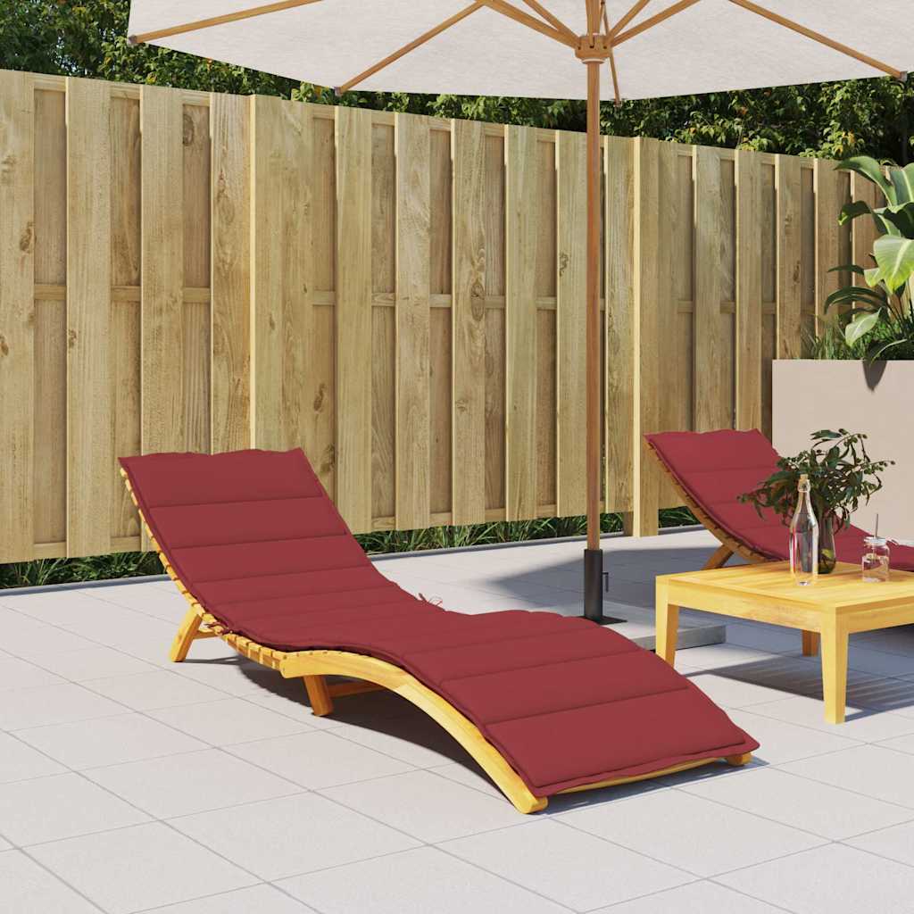 Cuscino per Lettino Rosso Vino 200x60x3 cm in Tessuto Oxford | homemem39