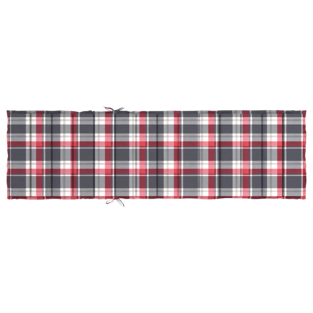 Cuscino per Lettino a Quadri Rossi 200x60x3 cm Tessuto Oxford | homemem39