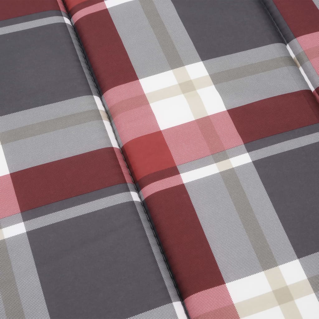Cuscino per Lettino a Quadri Rossi 200x60x3 cm Tessuto Oxford | homemem39