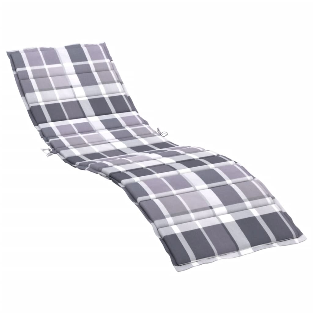 Cuscino per Lettino a Quadri Grigi 200x60x3 cm Tessuto Oxford | homemem39