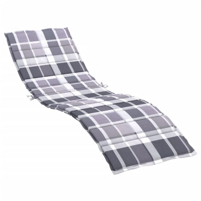 Cuscino per Lettino a Quadri Grigi 200x60x3 cm Tessuto Oxford | homemem39