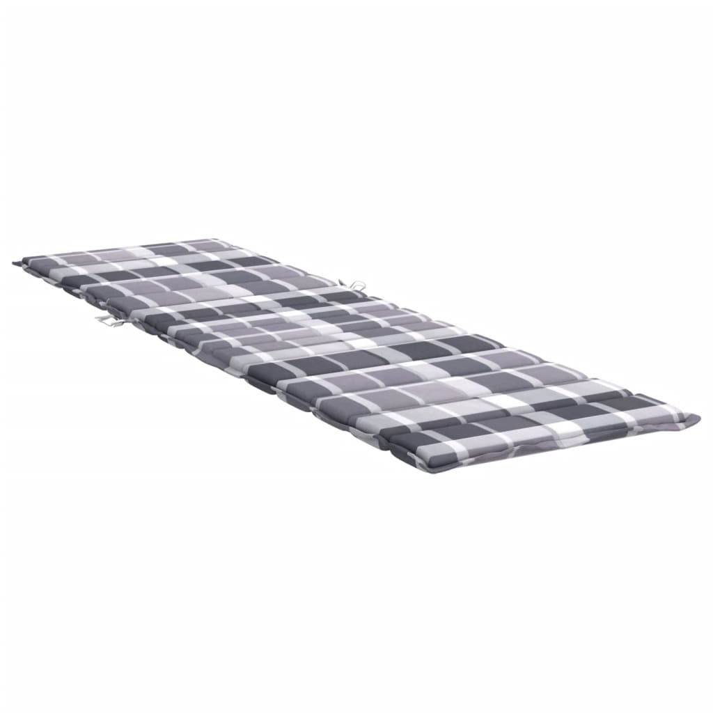 Cuscino per Lettino a Quadri Grigi 200x60x3 cm Tessuto Oxford | homemem39