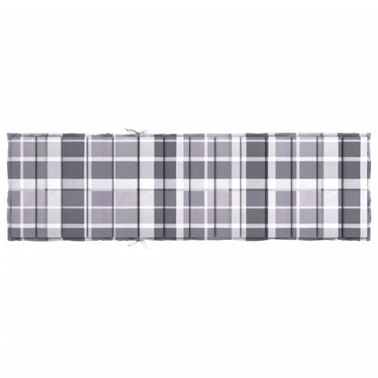 Cuscino per Lettino a Quadri Grigi 200x60x3 cm Tessuto Oxford | homemem39