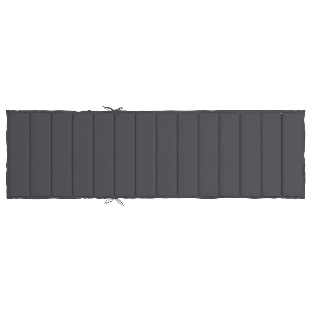 Cuscino per Lettino Antracite 200x70x3 cm in Tessuto Oxford | homemem39