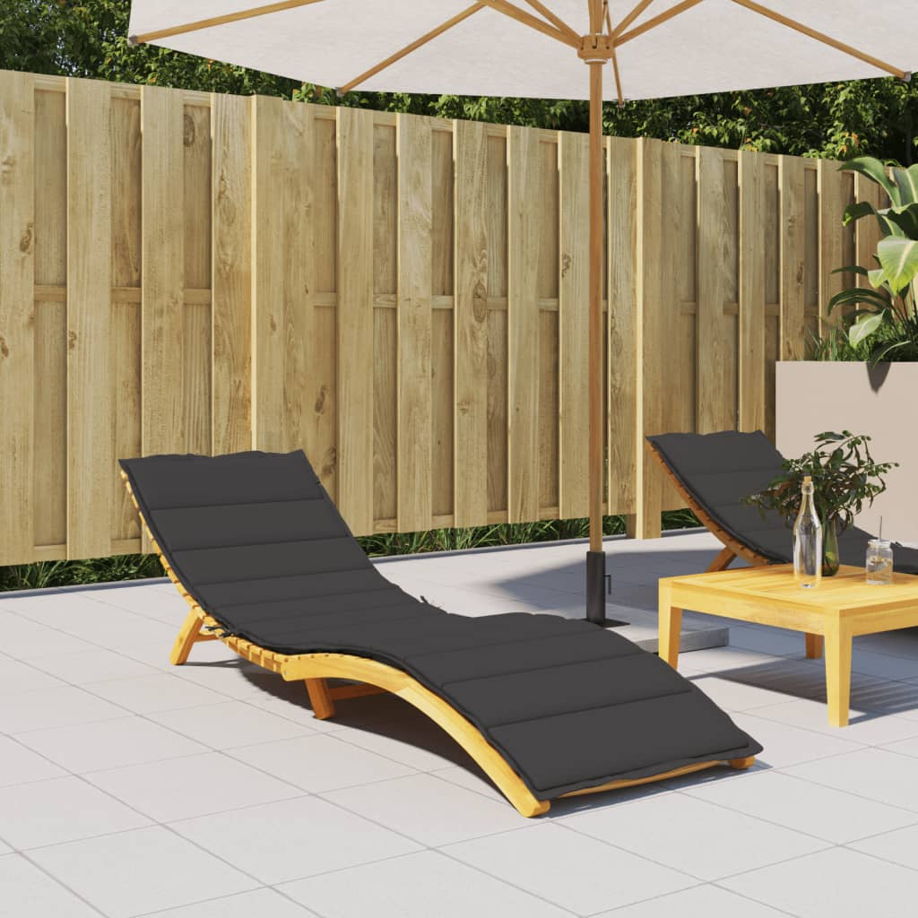 Cuscino per Lettino Nero 200x70x3 cm in Tessuto Oxford | homemem39