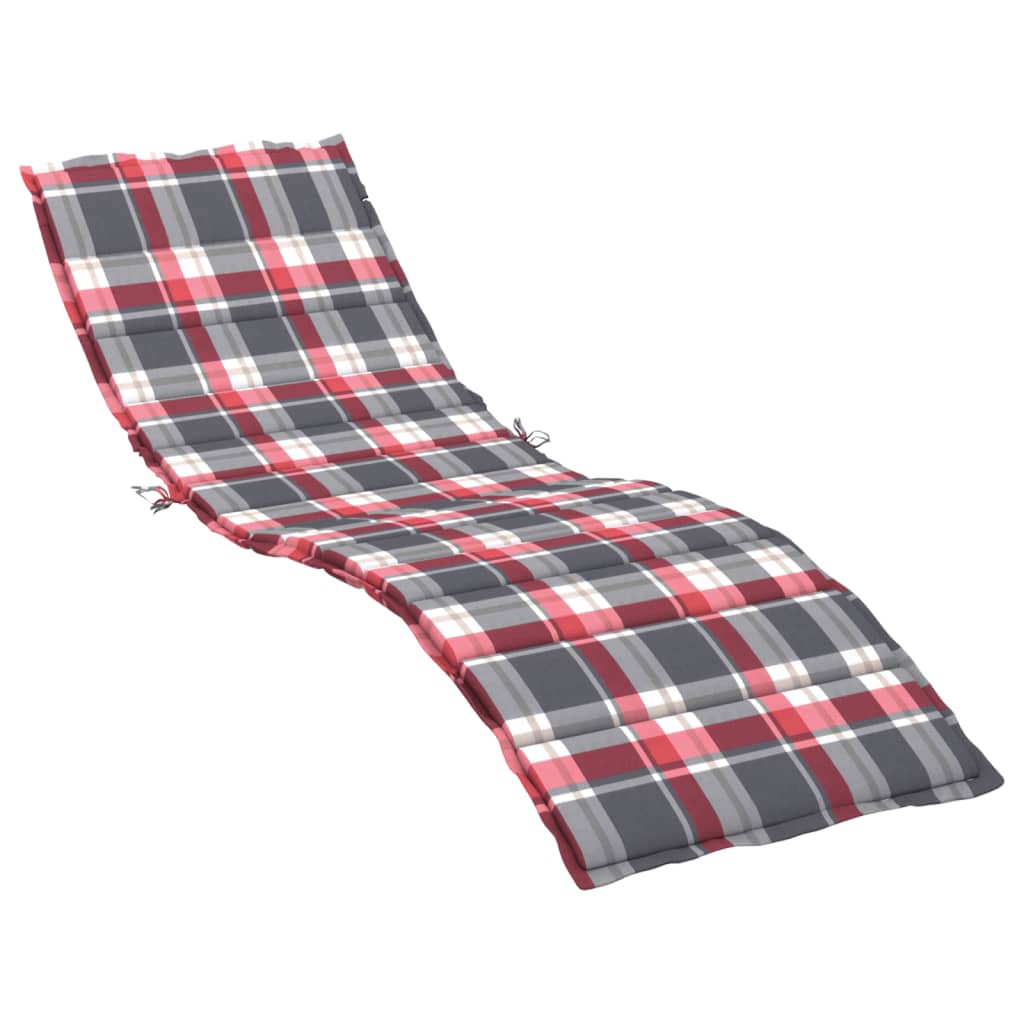 Cuscino per Lettino a Quadri Rossi 200x70x3 cm Tessuto Oxford | homemem39