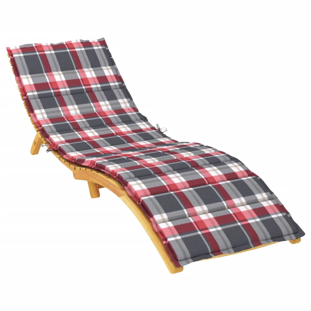 Cuscino per Lettino a Quadri Rossi 200x70x3 cm Tessuto Oxford | homemem39