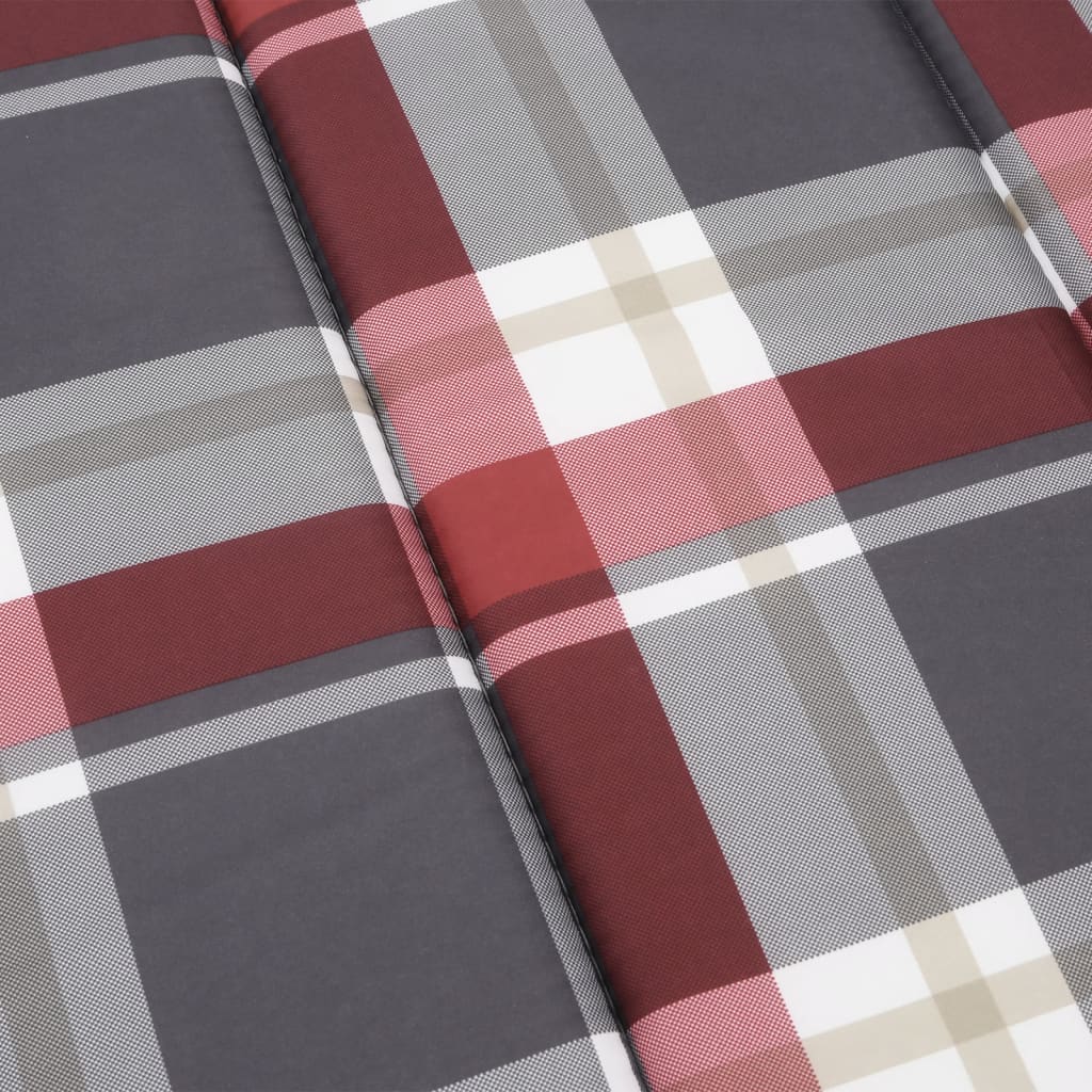 Cuscino per Lettino a Quadri Rossi 200x70x3 cm Tessuto Oxford | homemem39