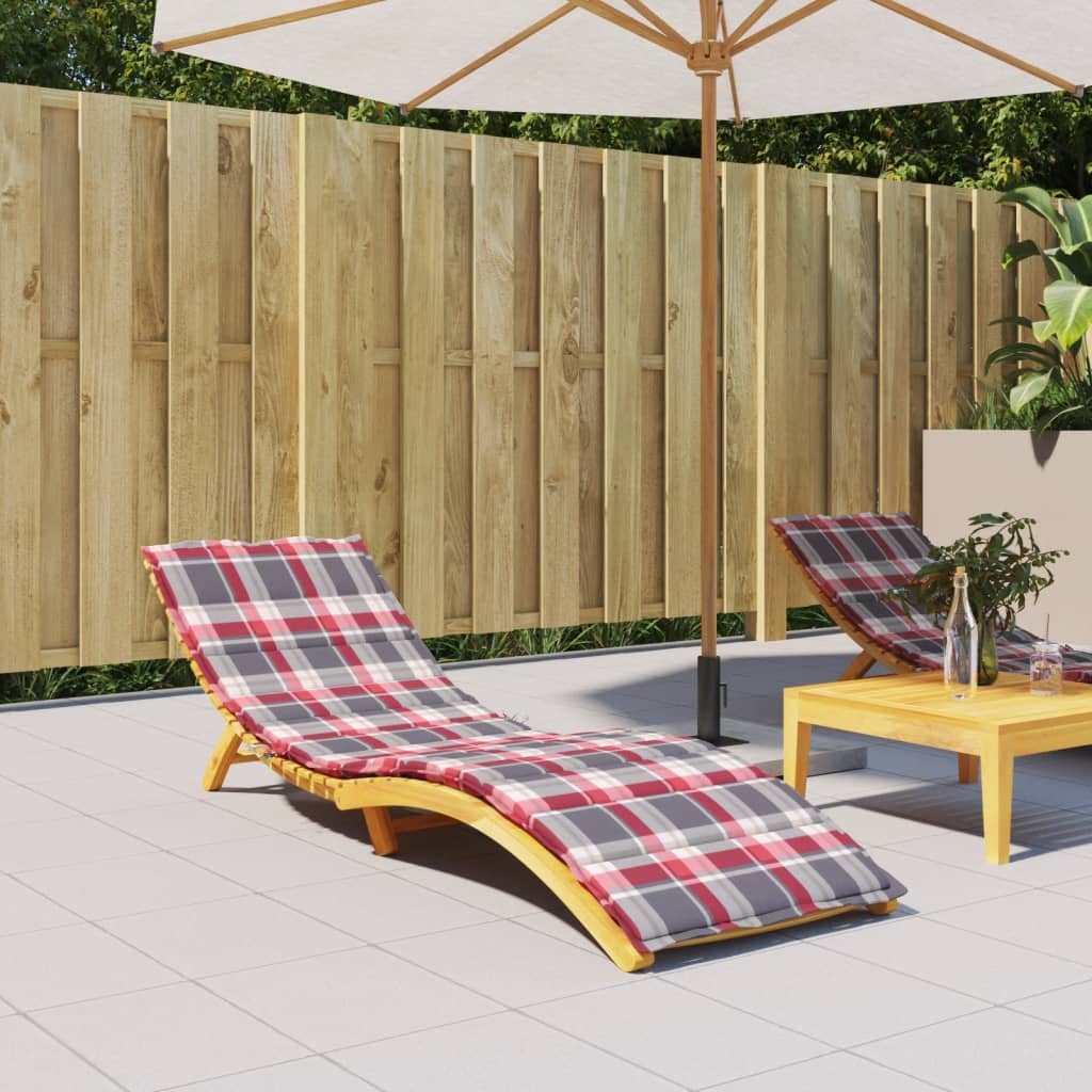 Cuscino per Lettino a Quadri Rossi 200x70x3 cm Tessuto Oxford | homemem39