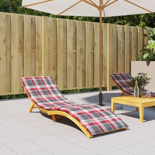 Cuscino per Lettino a Quadri Rossi 200x70x3 cm Tessuto Oxford | homemem39