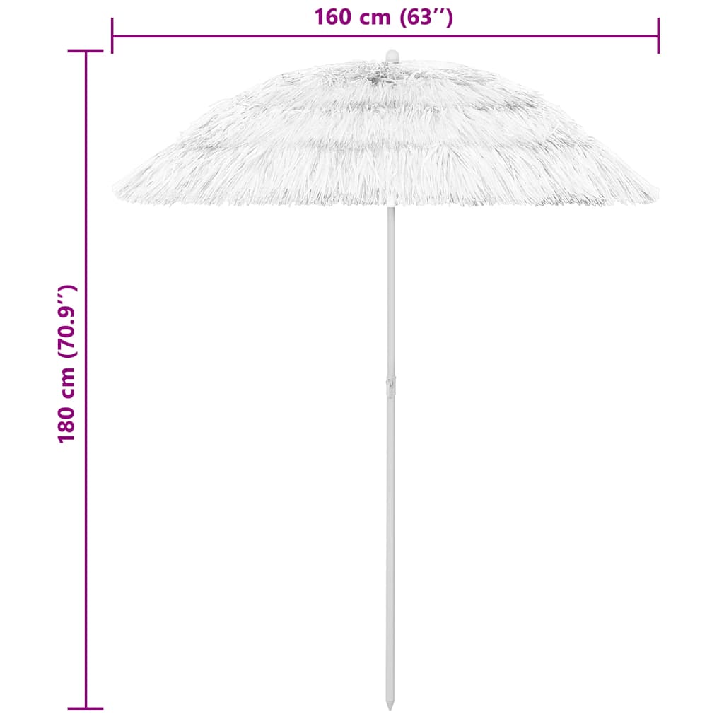 Ombrellone da Spiaggia Hawaii Bianco 240 cm | homemem39