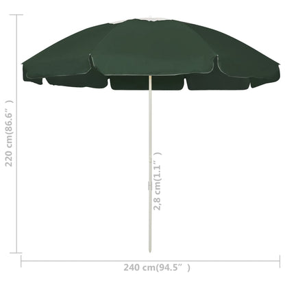 Ombrellone da Spiaggia Verde 240 cm | homemem39