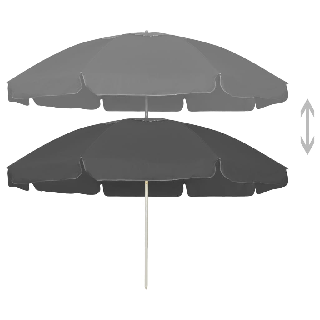 Ombrellone da Spiaggia Antracite 240 cm | homemem39