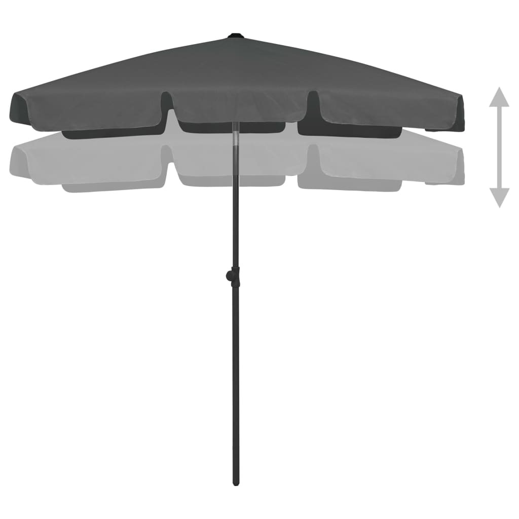Ombrellone da Spiaggia Antracite 180x120 cm | homemem39