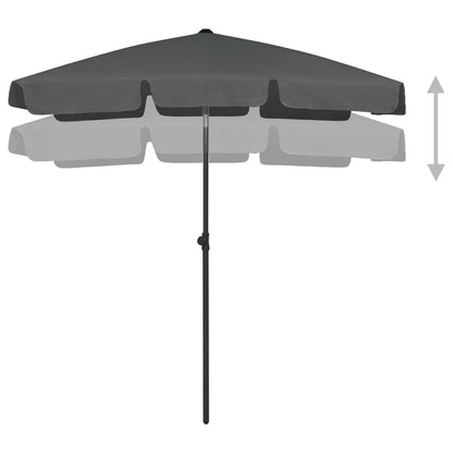 Ombrellone da Spiaggia Antracite 180x120 cm | homemem39