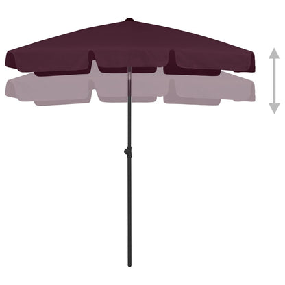 Ombrellone da Spiaggia Rosso Bordò 180x120 cm - homemem39