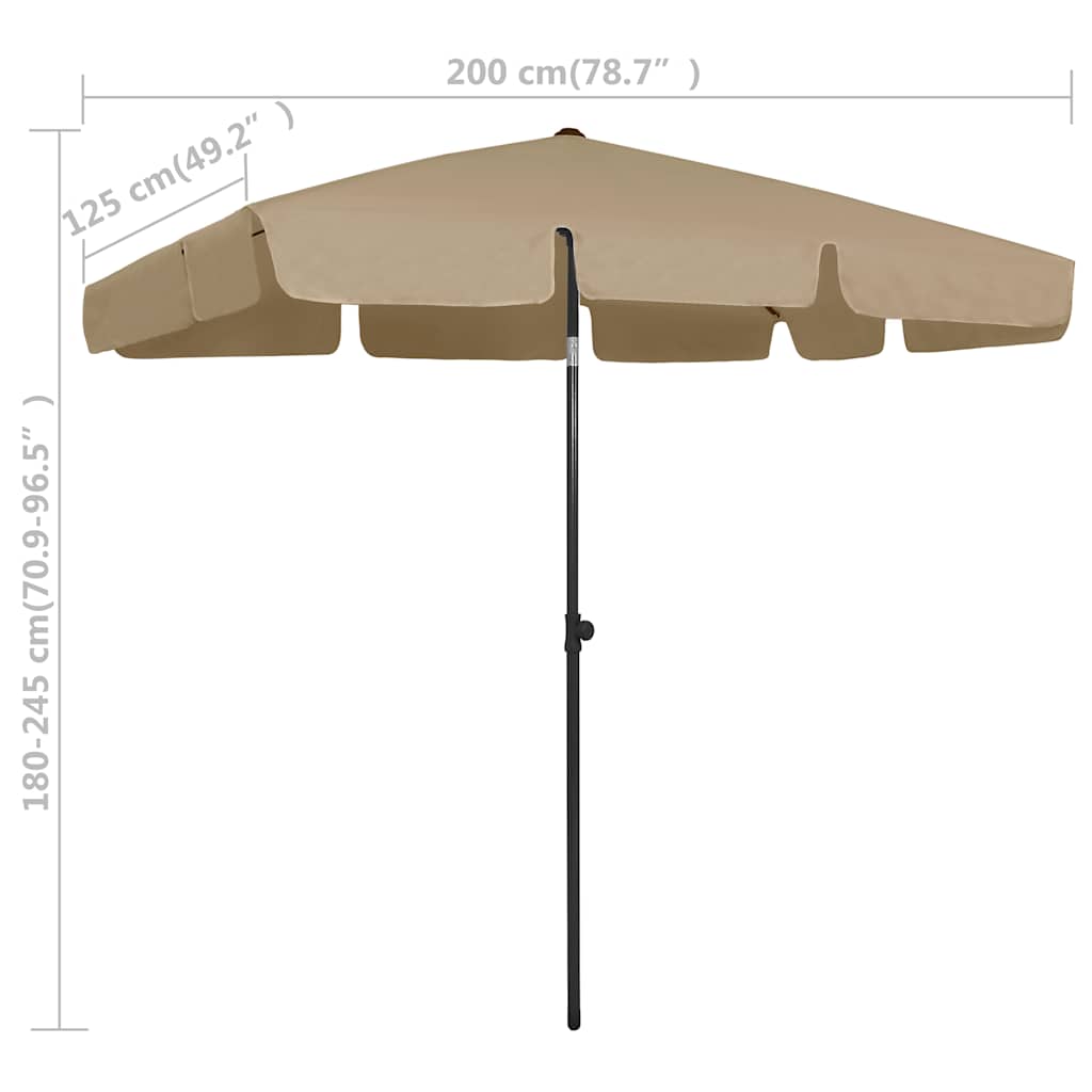 Ombrellone da Spiaggia Tortora 200x125 cm | homemem39