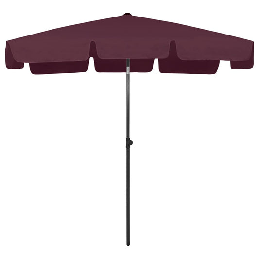 Ombrellone da Spiaggia Rosso Bordò 200x125 cm | homemem39