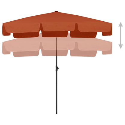 Ombrellone da Spiaggia Terracotta 200x125 cm | homemem39
