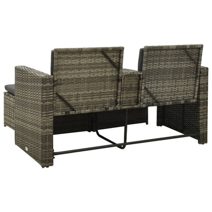 Set Divani da Giardino 3 pz con Cuscini in Polyrattan Grigio | homemem39