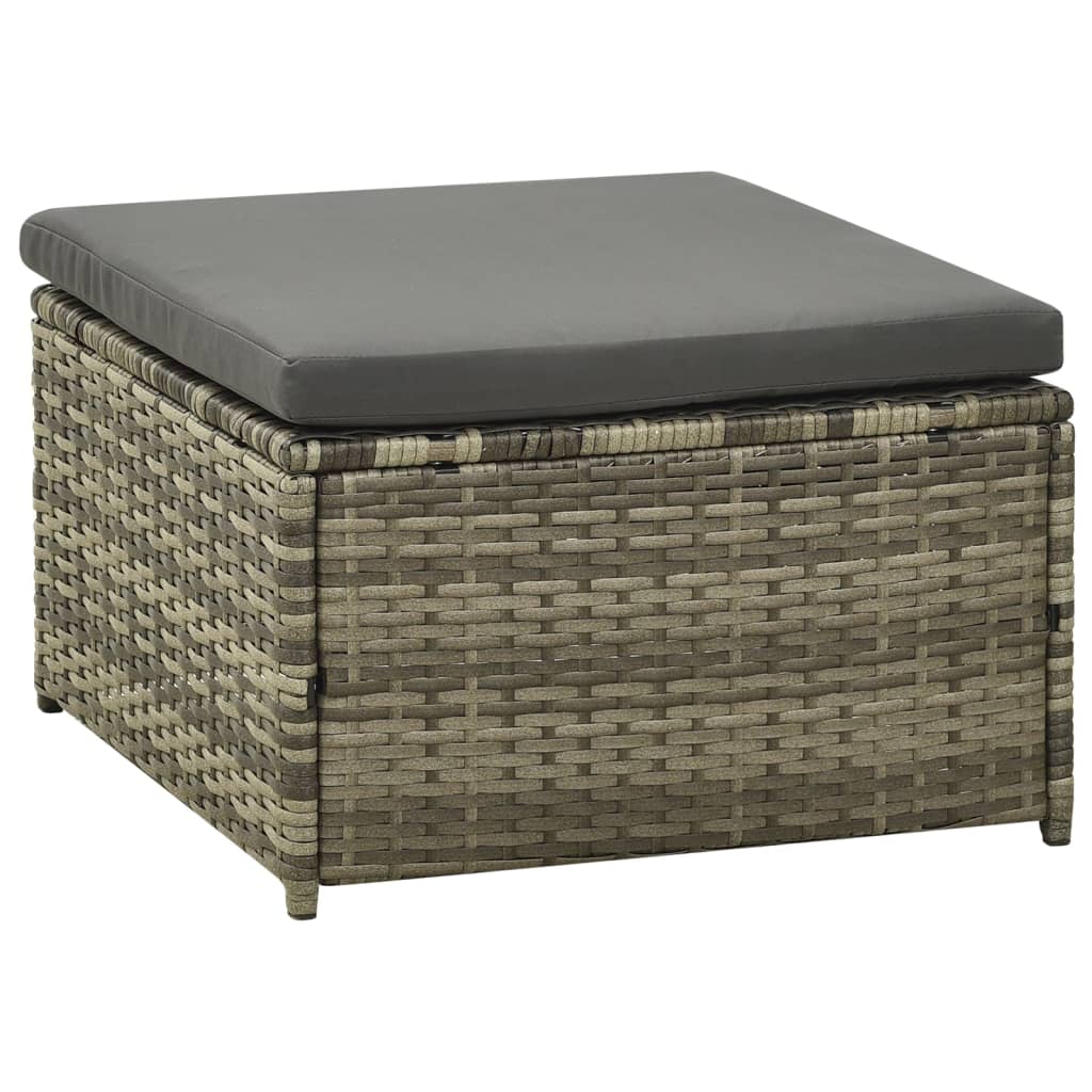 Set Divani da Giardino 3 pz con Cuscini in Polyrattan Grigio | homemem39