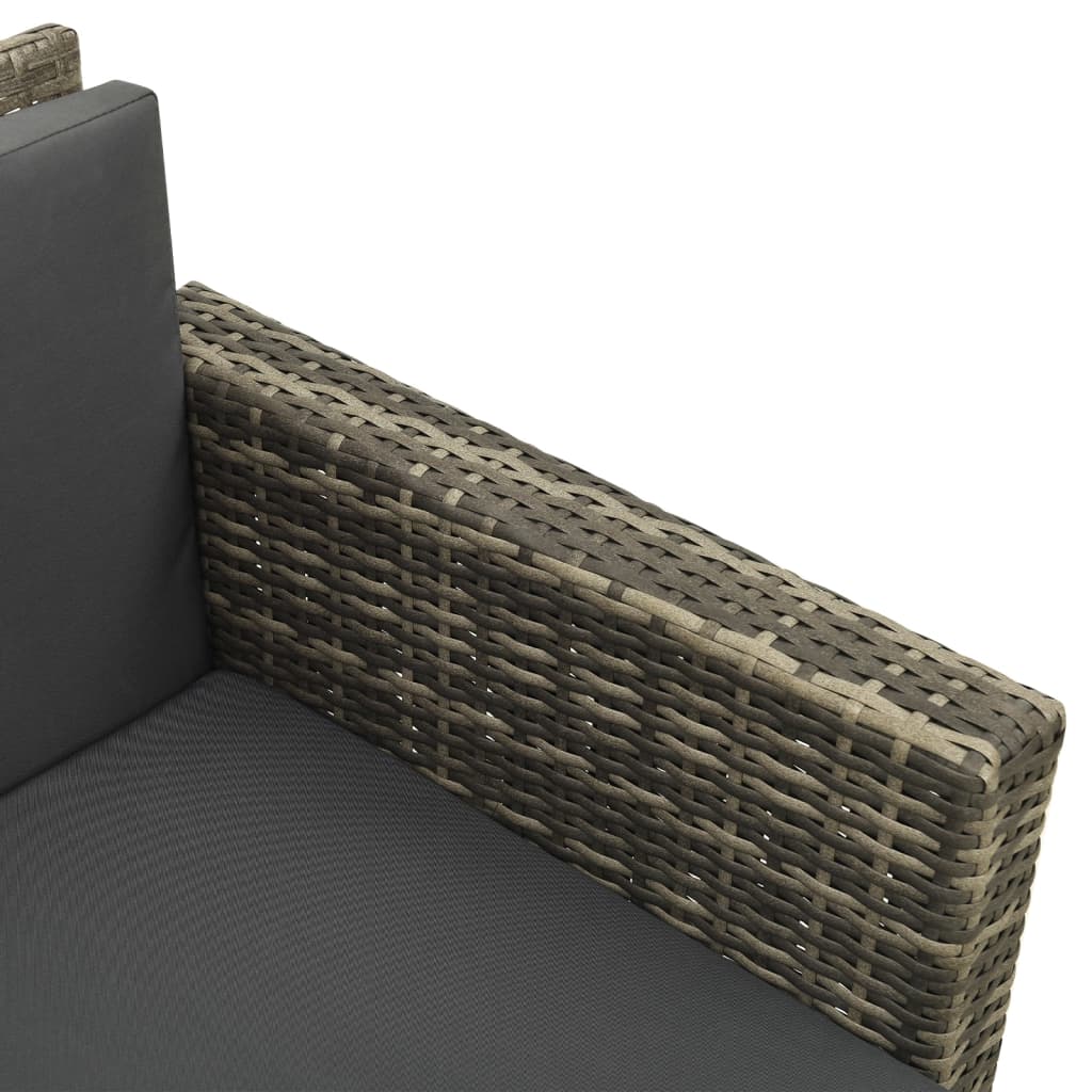 Set Divani da Giardino 3 pz con Cuscini in Polyrattan Grigio - homemem39