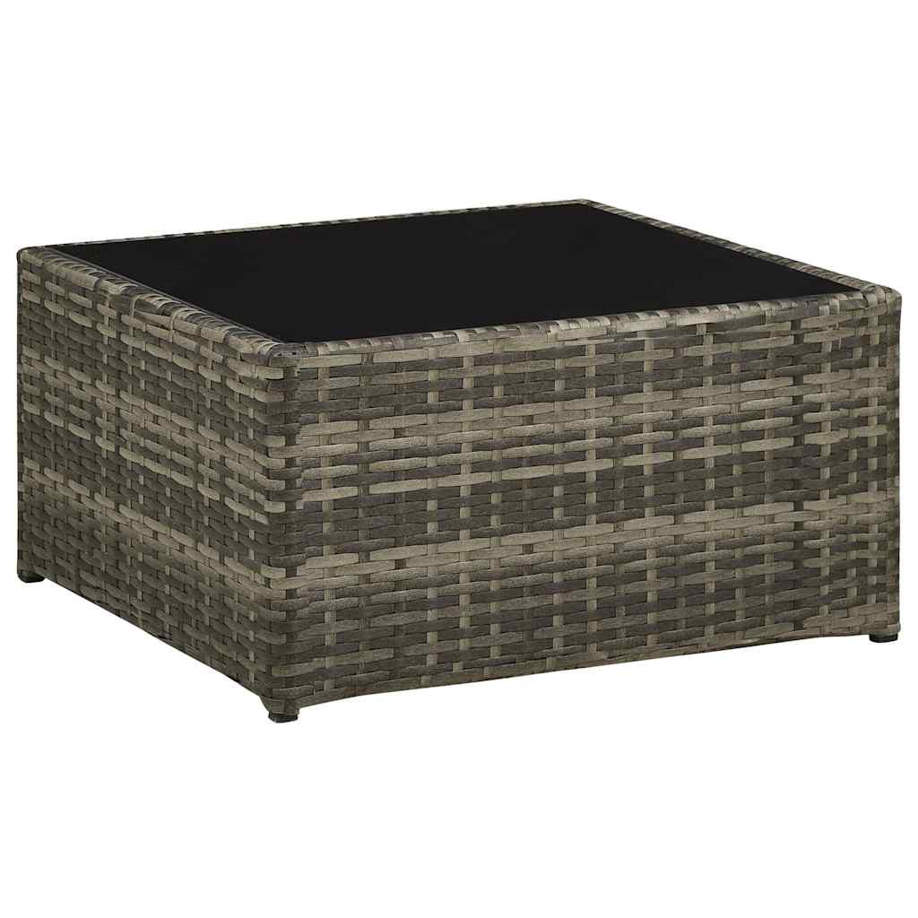 Set Divani da Giardino 4 pz con Cuscini in Polyrattan Grigio