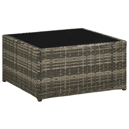 Set Divani da Giardino 4 pz con Cuscini in Polyrattan Grigio