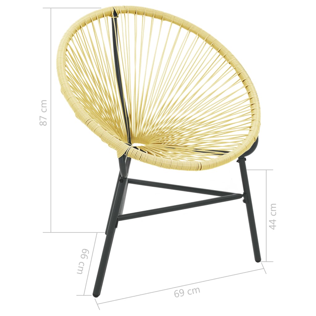 Sedia Acapulco da Giardino in Polyrattan Beige - homemem39