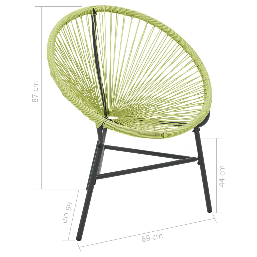 Sedia Acapulco da Giardino in Polyrattan Verde - homemem39
