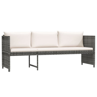 6-piece Garden Sofa Set with Gray Polyrattan Cushions