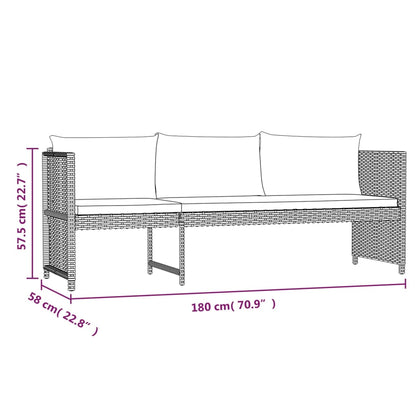 6-piece Garden Sofa Set with Gray Polyrattan Cushions