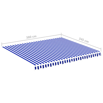 Tessuto di Ricambio per Tenda da Sole Blu e Bianco 4x3,5 m | homemem39