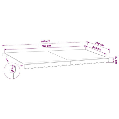 Tessuto di Ricambio per Tenda da Sole Crema 400x350 cm Poliestere | homemem39