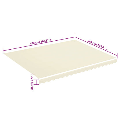 Tessuto di Ricambio per Tenda da Sole Crema 4,5x3,5 m | homemem39