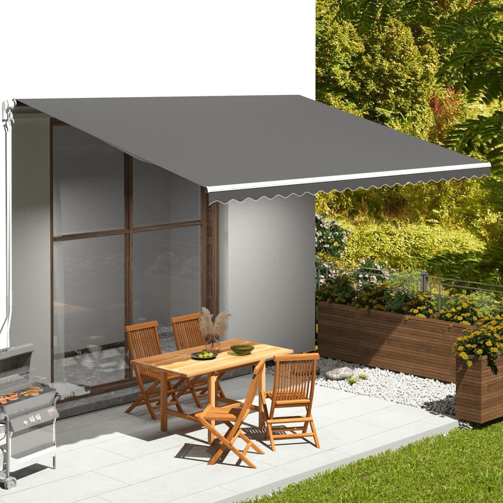 Tessuto di Ricambio Tenda da Sole Antracite 5x3,5 m - homemem39