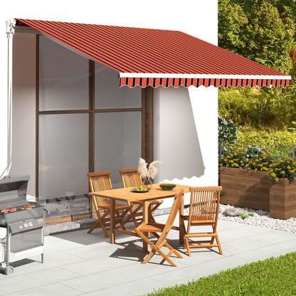 Tessuto di Ricambio Tenda da Sole Arancione e Marrone 4x3,5 m - homemem39