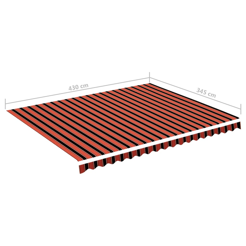 Tessuto di Ricambio Tenda da Sole Arancione e Marrone 4,5x3,5 m - homemem39