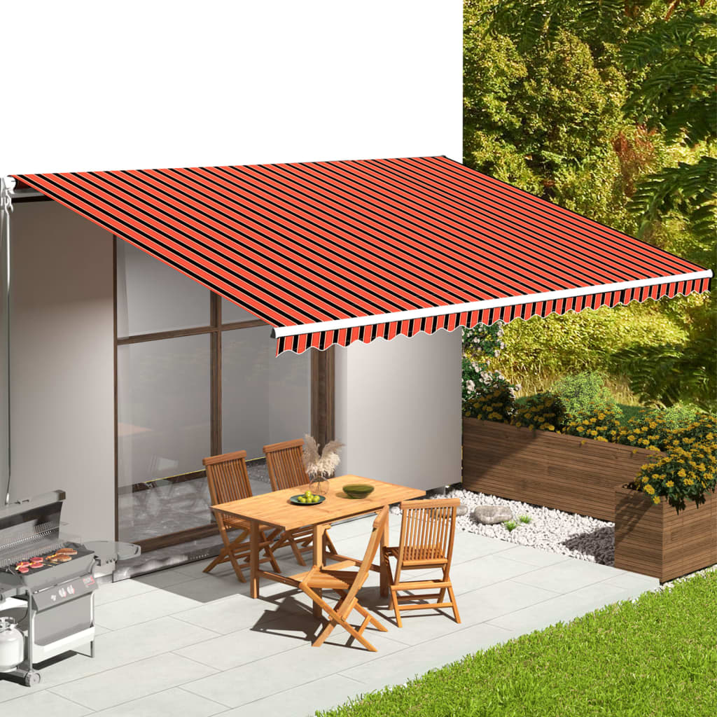 Tessuto Ricambio per Tenda da Sole Arancione e Marrone 6x3,5 m - homemem39