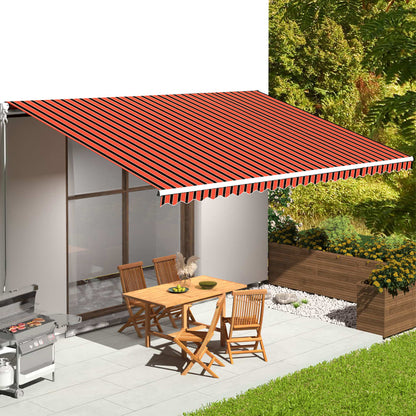 Tessuto Ricambio per Tenda da Sole Arancione e Marrone 6x3,5 m - homemem39