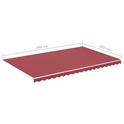 Tessuto di Ricambio per Tenda da Sole Rosso Borgogna 5x3 m | homemem39