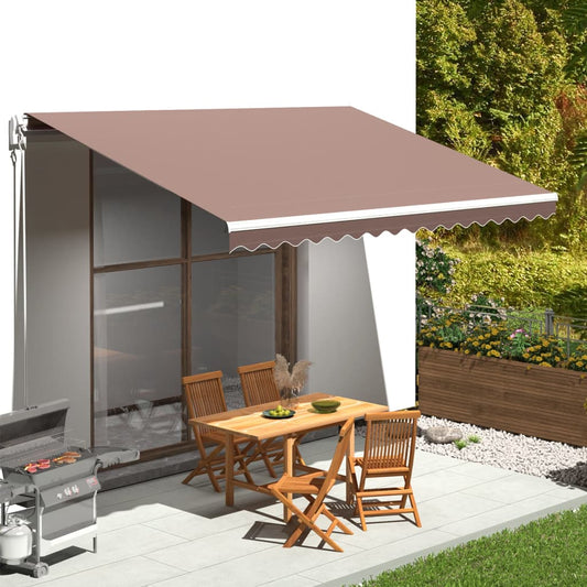 Tessuto di Ricambio per Tenda da Sole Marrone 4,5x3,5 m | homemem39