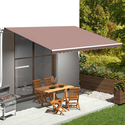 Tessuto di Ricambio per Tenda da Sole Marrone 500x350 cm Poliestere