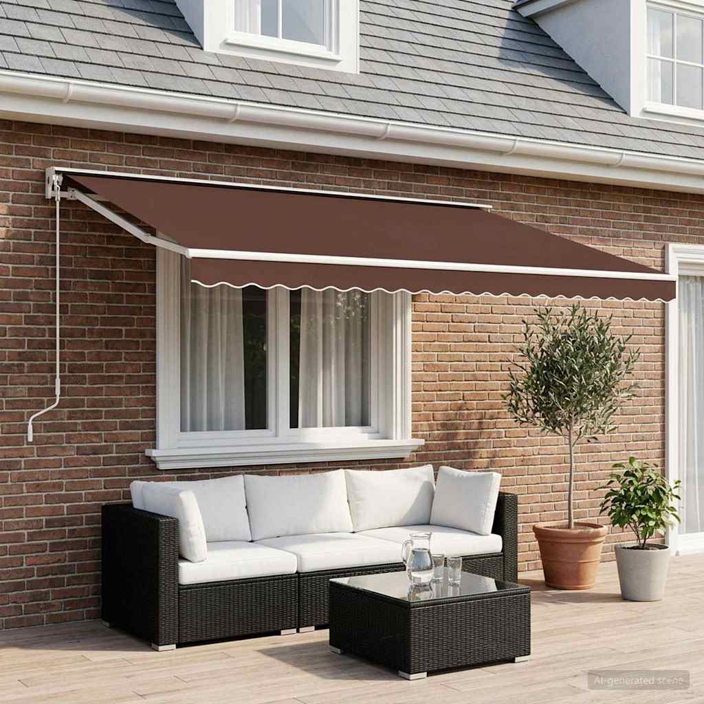 Tessuto di Ricambio per Tenda da Sole Marrone 600x300 cm Poliestere