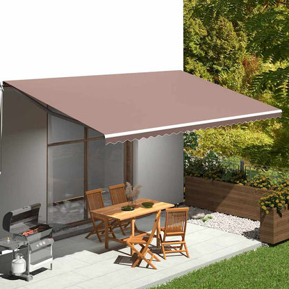 Tessuto di Ricambio per Tenda da Sole Marrone 600x350 cm Poliestere